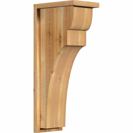 Ekena Millwork Yorktown Rough Sawn Corbel w/Backplate, Western Red Cedar, 8"W x 12"D x 28"H COR08X12X28YOR01RWR